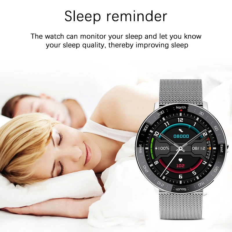 

LIGE Full Screen Touch Smart Watch Men And Women Heart Rate Monitor Waterproof Fitness Smart Band Sports Smartwatch Steel Strap