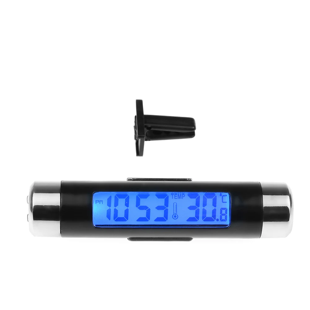 Автомобильный ЖК-дисплей 2 в 1 цифровой термометр с клипсой часы календарь