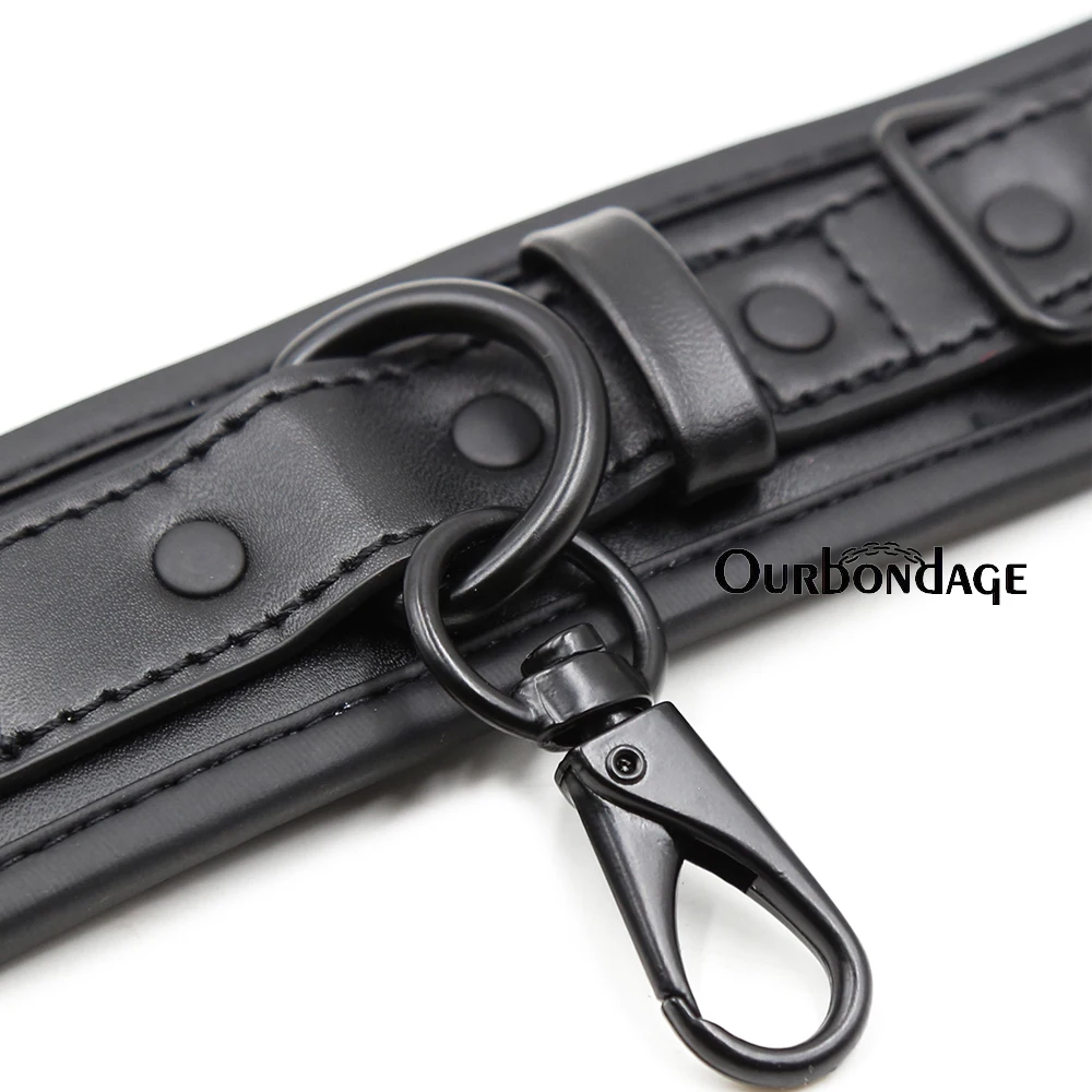 Ourbondage из искусственной кожи в стиле ретро Регулируемый наручники ограничения