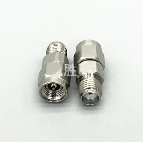 Adaptador de prueba de onda de acero inoxidable, SMA macho a hembra de 3,5mm, alta frecuencia, DC-26.5G-1