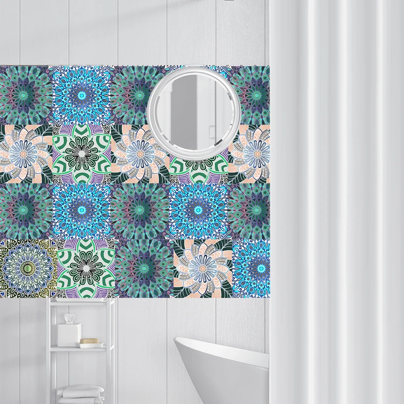 Мандала стиль ПВХ водонепроницаемый ванная комната кухонная плитка стикер s