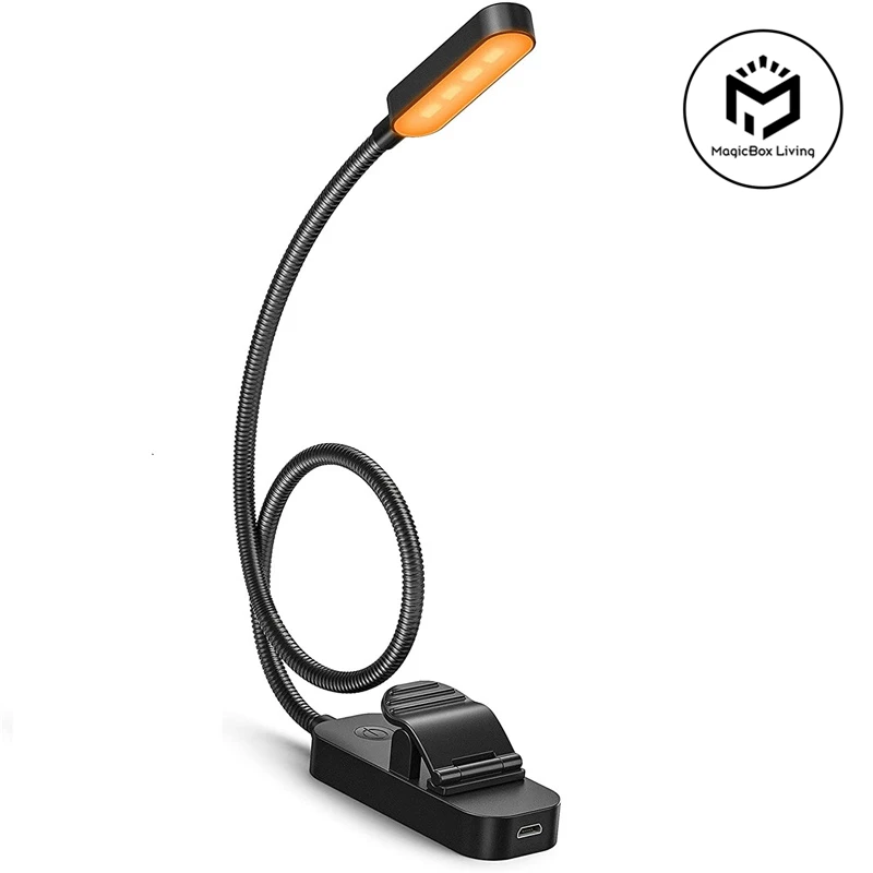 

Amber Reading Lights Rechargeable Clip Light for Kids Portable Small Eye-Caring LED Read Light Small Novelty Lighting for Night