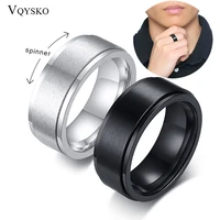 8mm spinner ring for men stress release accessory classic stainless steel wedding band casual sport jewelry