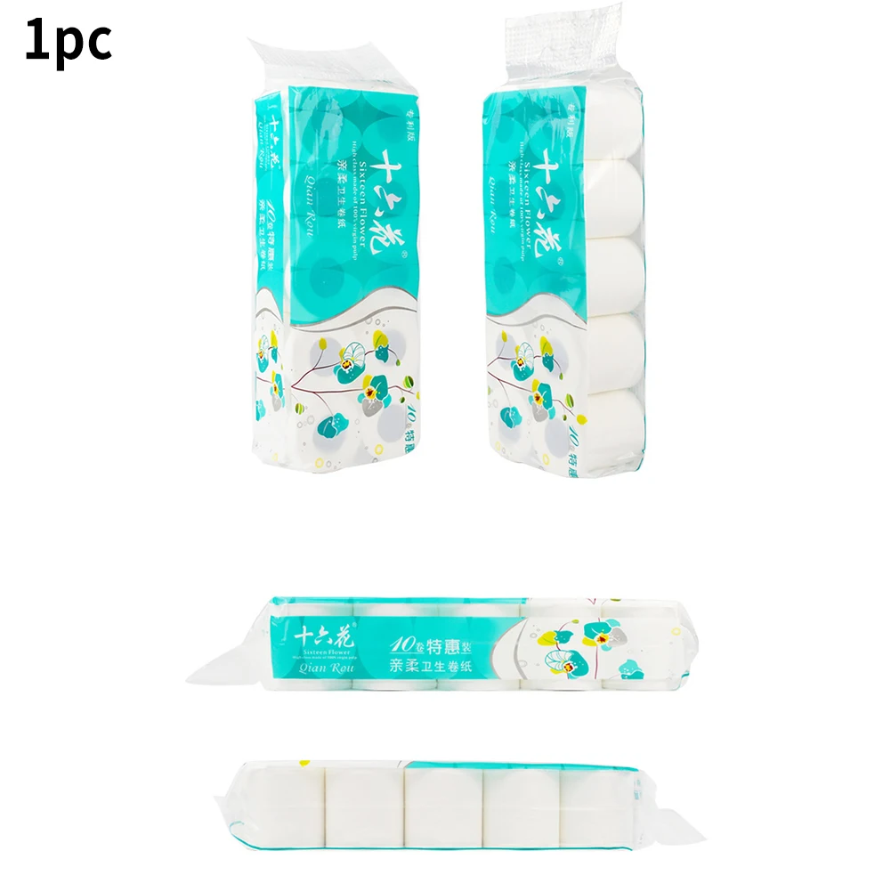 

10rolls Wood Pulp Toilet Paper Portable Office Hotel Restaurant Soft Bath Tissue Multipurpose Thickened Home 3 Ply School