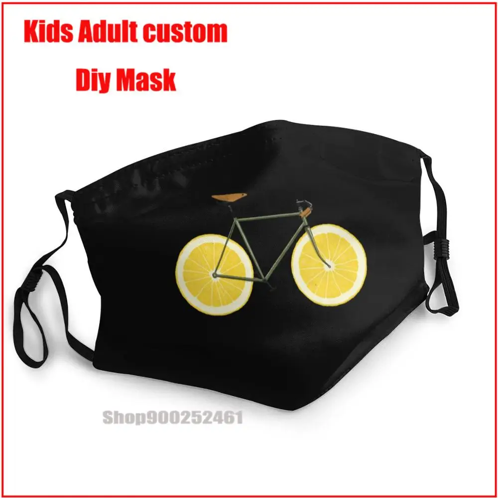 

Bicyle Lemon DIY face mask fashion washable mask face mask reusable mouthmask washable kids mouth mask with design funny