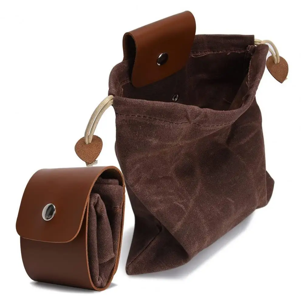 

Foraging Bag Large Capacity Button Buckle Lightweight Canvas Bushcraft Foraging Bag Pouch for Outdoor