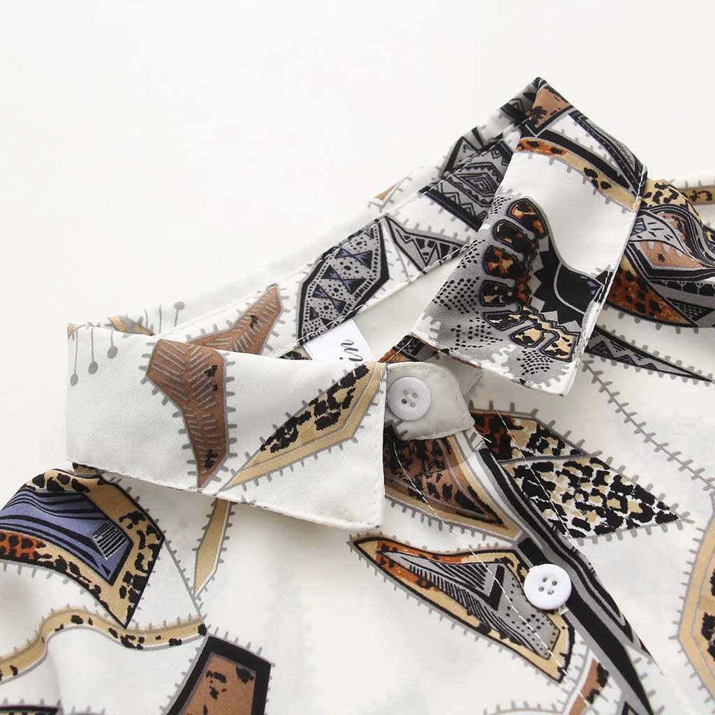 Блузка женская с длинным рукавом и цветочным принтом на пуговицах |