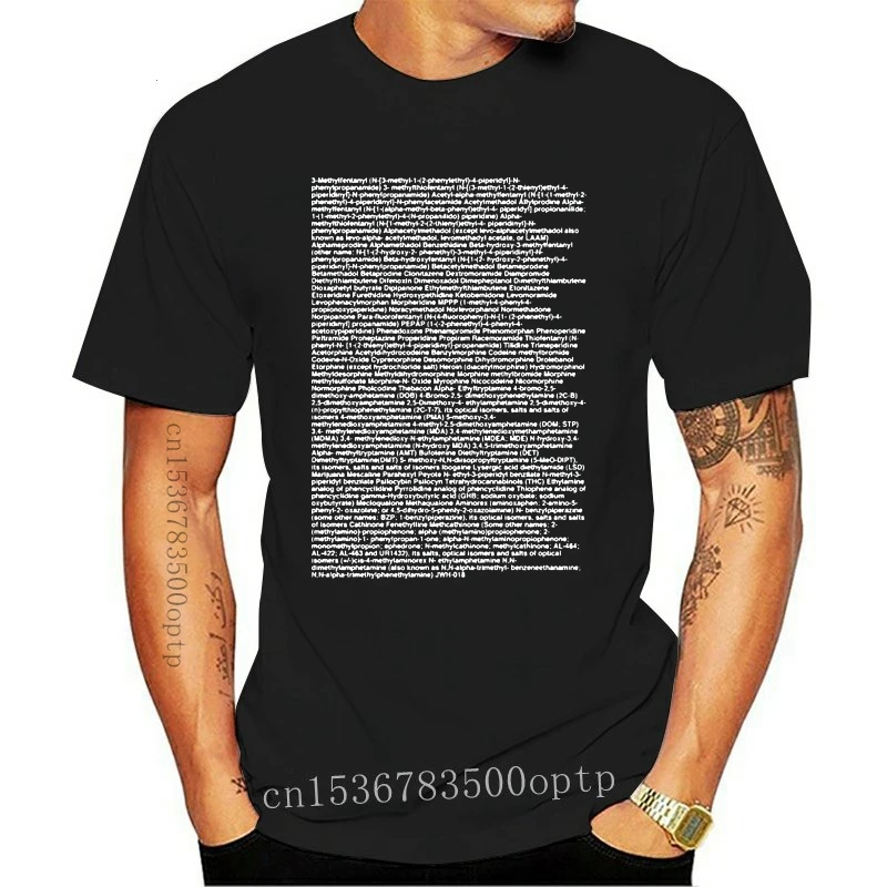 

New List Of Forbidden Drugs And Substances Uscontrolled Substances Act T Shirt For Men O Neck Novelty Crazy Tshirt 2021 Male Awe