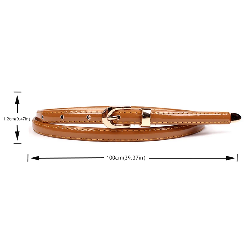 Ремень тонкий женский кожаный пояс с серебристой пряжкой чёрный белый