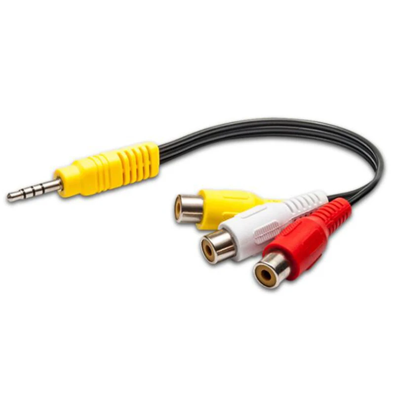 1 шт. 3 5 мм к RCA AV видеокамере видео кабель штекер 3RCA Feale разъем стерео аудио AUX