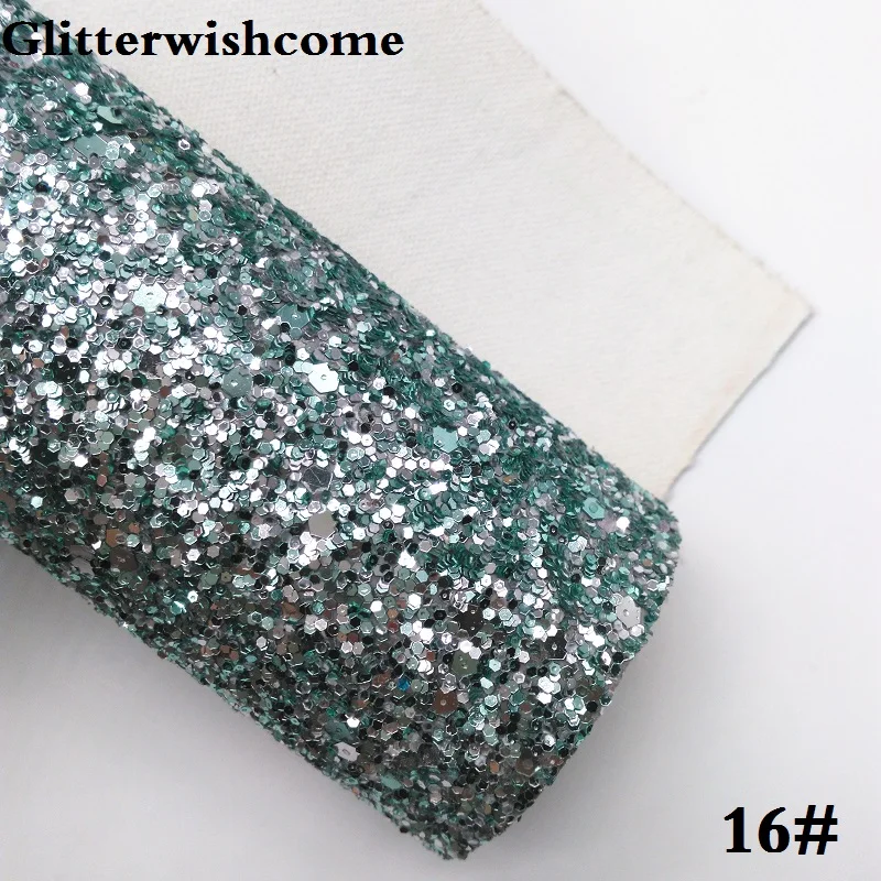 Glitterwishcome 21X29 см A4 Размер синтетическая кожа, плотная блестящая кожа ткань винил для бантов, GM021A - Цвет: 16