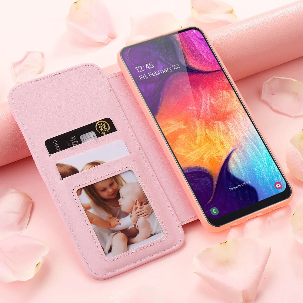 В виде королевской короны из бумажник чехол для Samsung Галактики J6 плюс 2018 J4 A8 A7 A5 A6