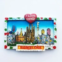 qiqipp barcelona spain decorative hand painted crafts magnetic refrigerator stickers tourist souvenirs accompanying gifts