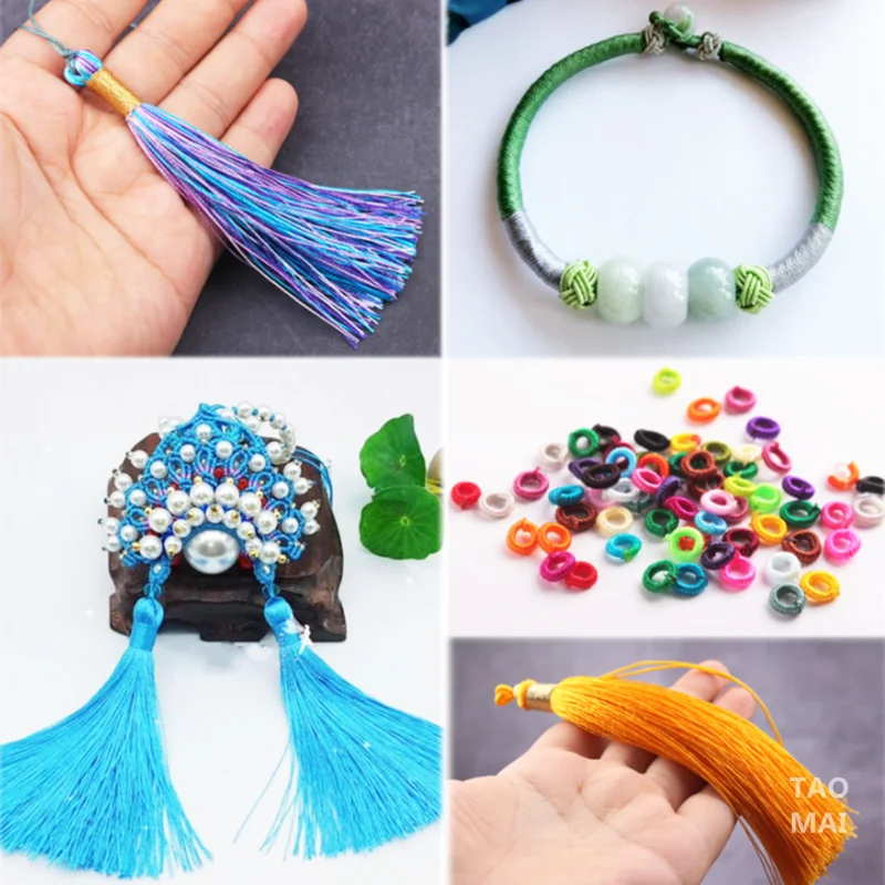 2 нити с Тонкой кисточкой вертикальная шелковая резьба сделай сам китайский узел