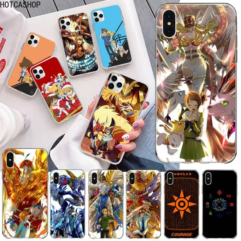 

Digimon Adventure anime Phone Case for iphone 12 pro max mini 11 pro XS MAX 8 7 6 6S Plus X 5S SE 2020 XR cover