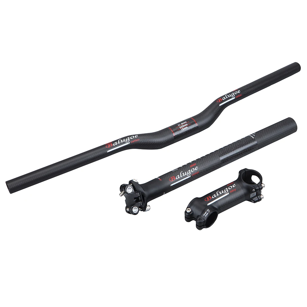 Цена Руль для горного велосипеда, руль из углеродного волокна, руль, стержень, подседельный штырь и седло, комплект из углеродного горного велоси...