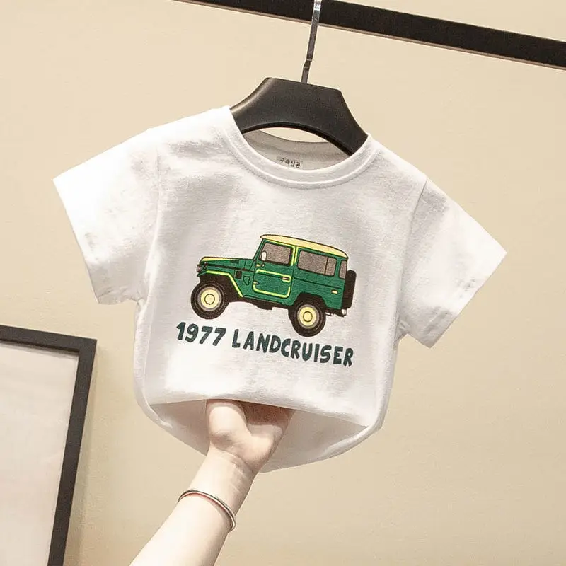

Children's baby kids boys casual T-shirt short sleeve summer cotton cars top fashion boys half sleeve T-shirts tops tees P4 048