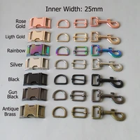 100sets 15mm 20mm 25mm wholesale metal buckle strap adjuster d ring belt loop for pet dog collar leash paracord clasp accessory