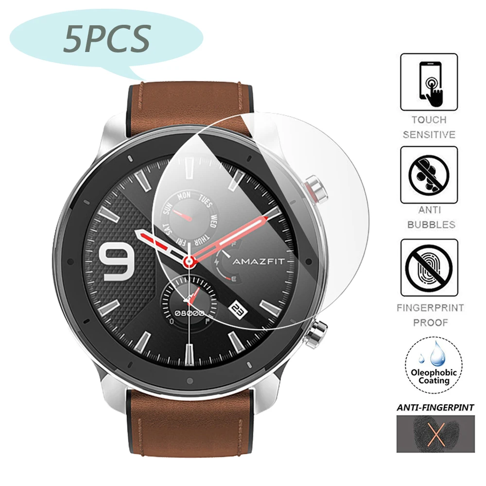5 шт. для Xiaomi Huami Amazfit Verge / Lite закаленное стекло защиты экрана GTR 47 мм 42 защитная