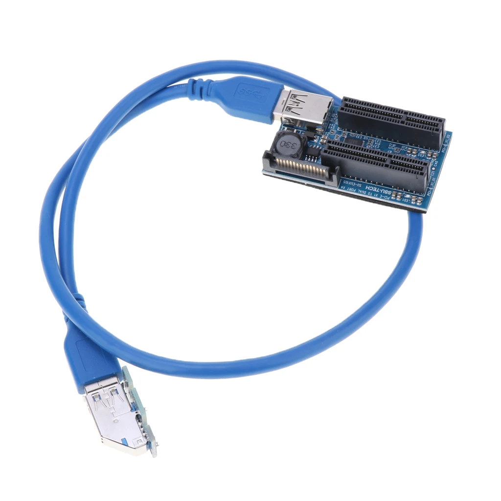 

PCI E X1 to Dual 4X Extension Cable, 0.6M for Installation with Limited