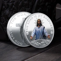 jesus cross shepherd god loves world gold plated souvenir coin art collection collectible commemorative coin non currency coin