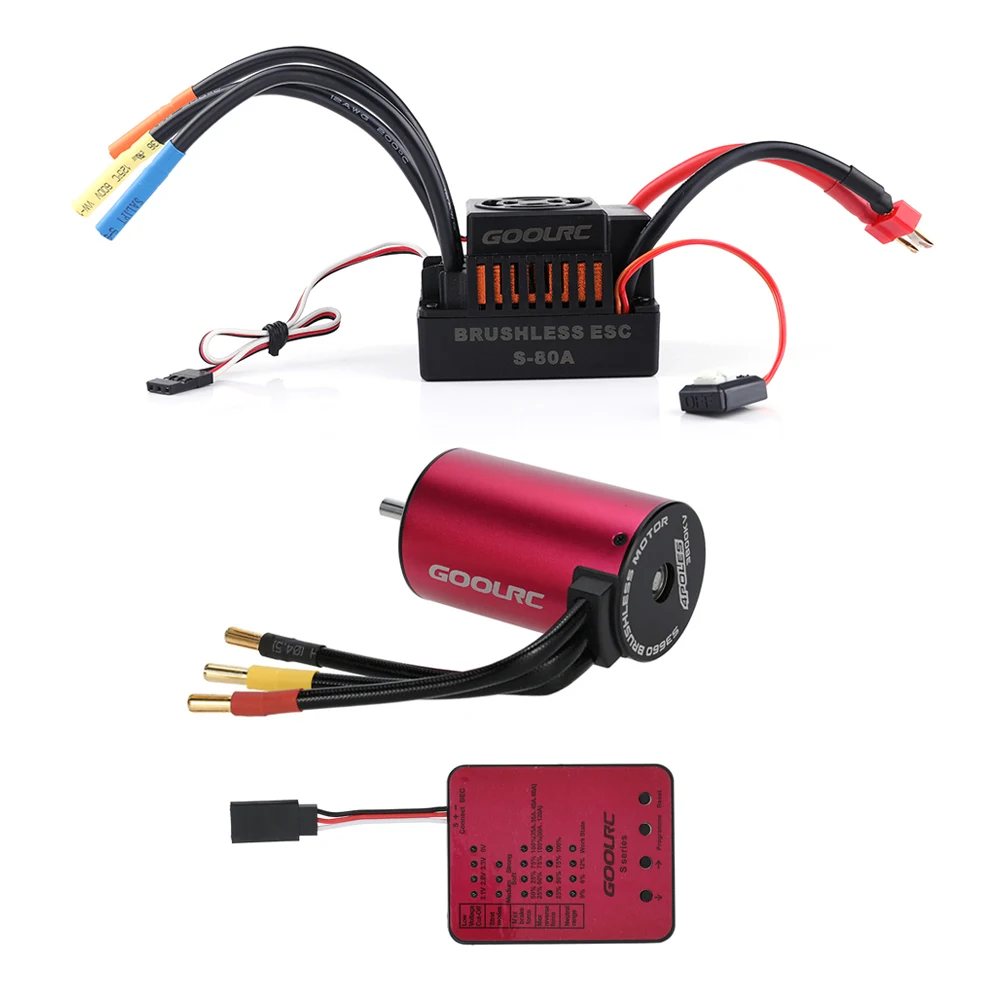 Оригинальный бесщеточный двигатель GoolRC S3660 3800KV 80A ESC и программная карта