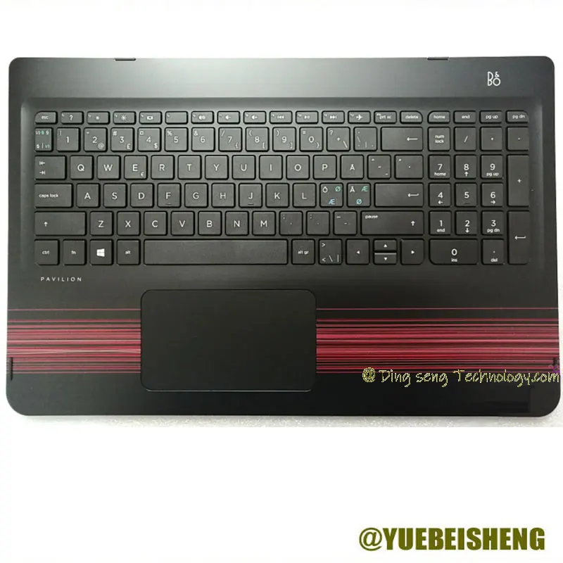 

YUEBEISHENG New/orig for HP Pavilion X360 15-BK Palmrest Nordic keyboard upper cover Touchpad 854823-DH1