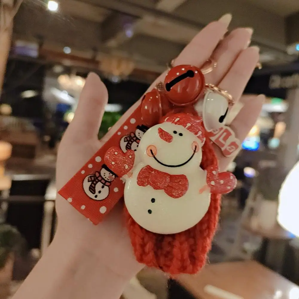 Рождественский зимний подарок брелок для ключей с милым отцом оленем снеговиком