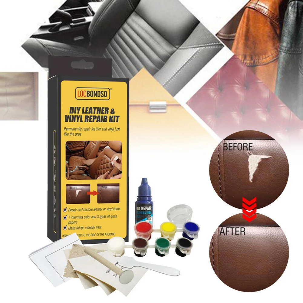 

Universal DIY Leather Vinyl Repair Kit Patch Fabric Tools Restorer Scratch Crack Repair for Car Seat Home Couch Upholstery Boat