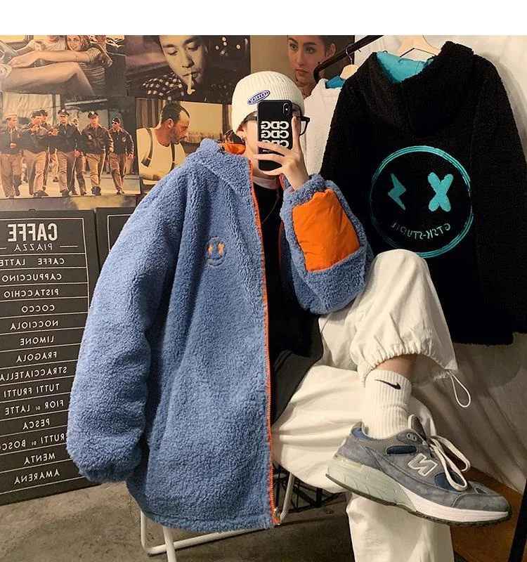 Куртка плюшевая Тедди с капюшоном для мужчин и женщин толстая модная корановая