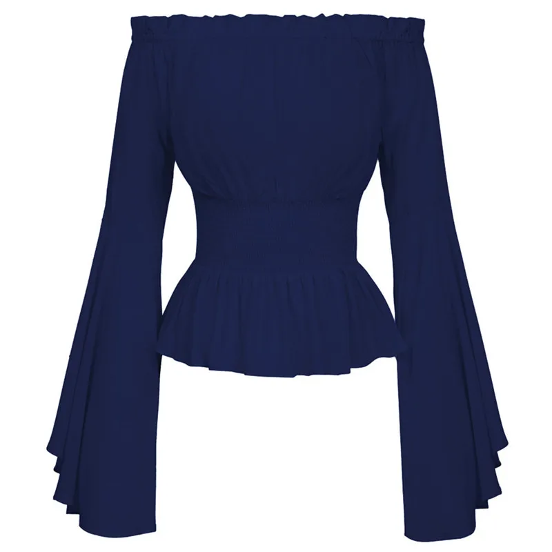 

Women Girls Gothic Renaissance Victorian Chemise Shirt Medieval Retro Peasant Wench off shoulder Blouse Resist top Costume