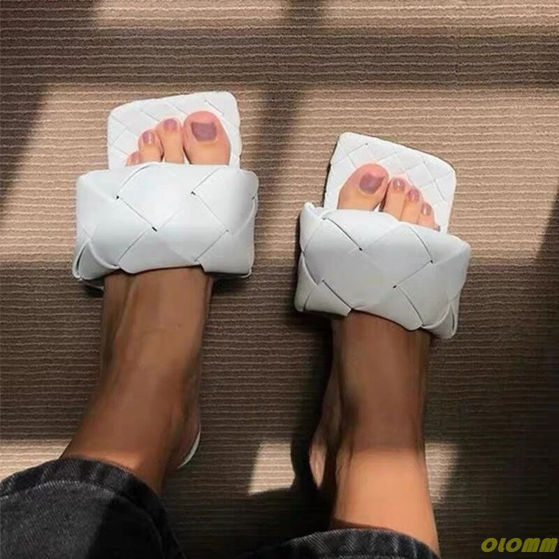 

Women Brand Slippers Summer Slides Open Toe Flat Casual Shoes Leisure Sandal Female Beach Flip Flops Big Size
