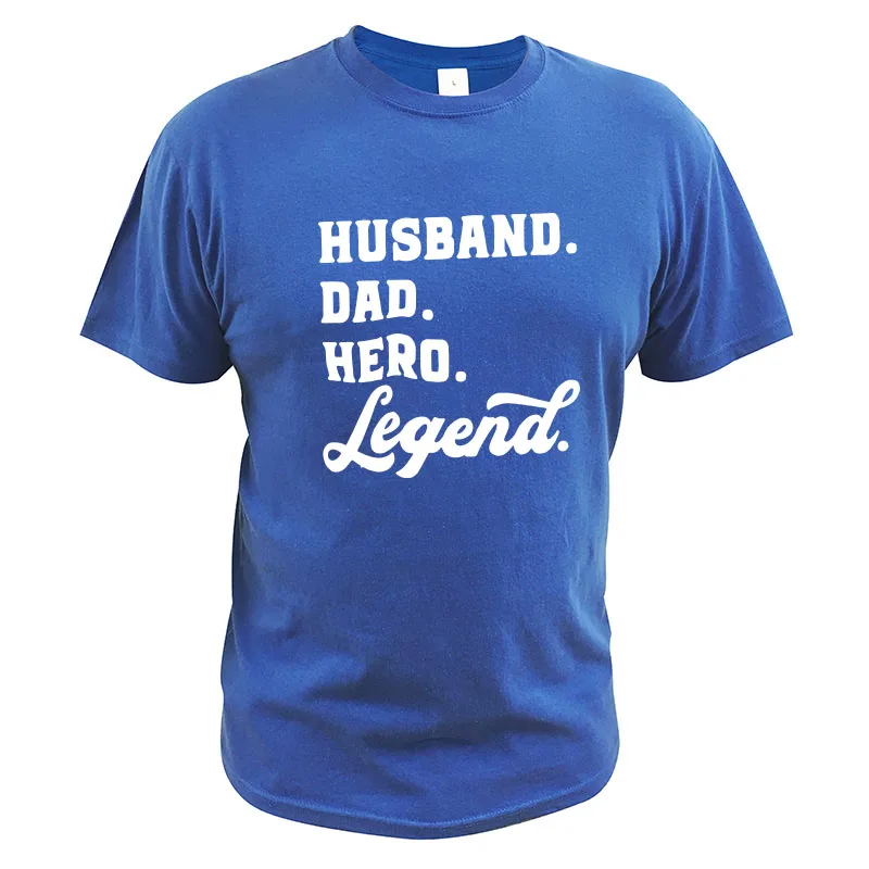 Футболка с надписью муж папа легенда футболка на день отцов 100% хлопок высокое