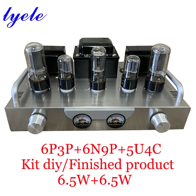 

6P3P Vacuum Tube Amplifier Kit Diy 2 Channel Power Amplifier 6.5w*2 High Power VU Meter Bluetooth 5.0 Stainless Steel Case