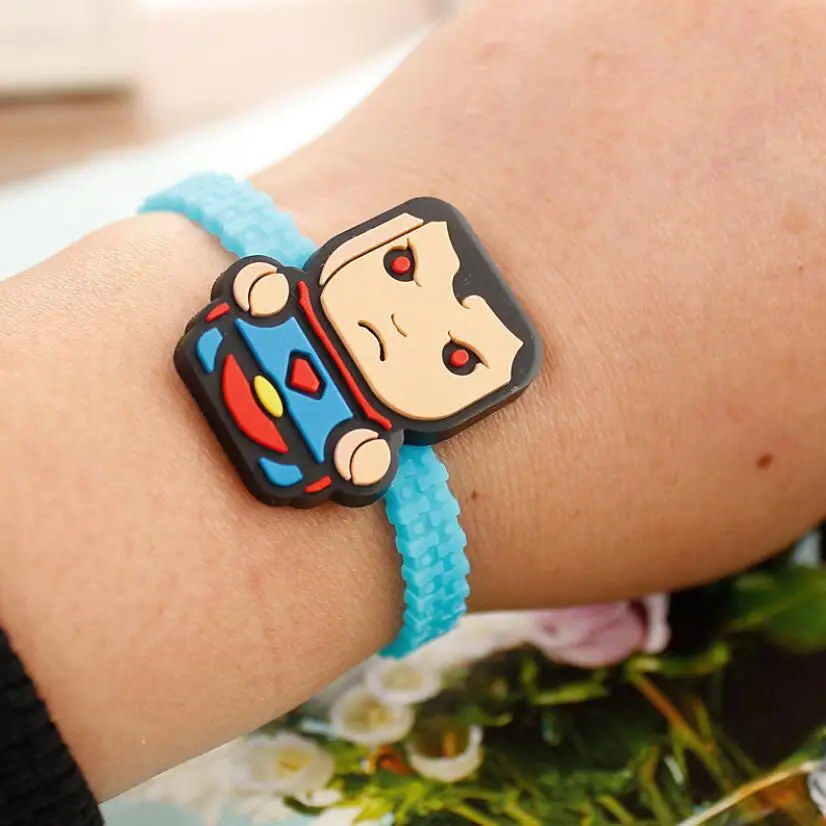 9 шт./лот детский красочный браслет супергероя силиконовый Железный мужской