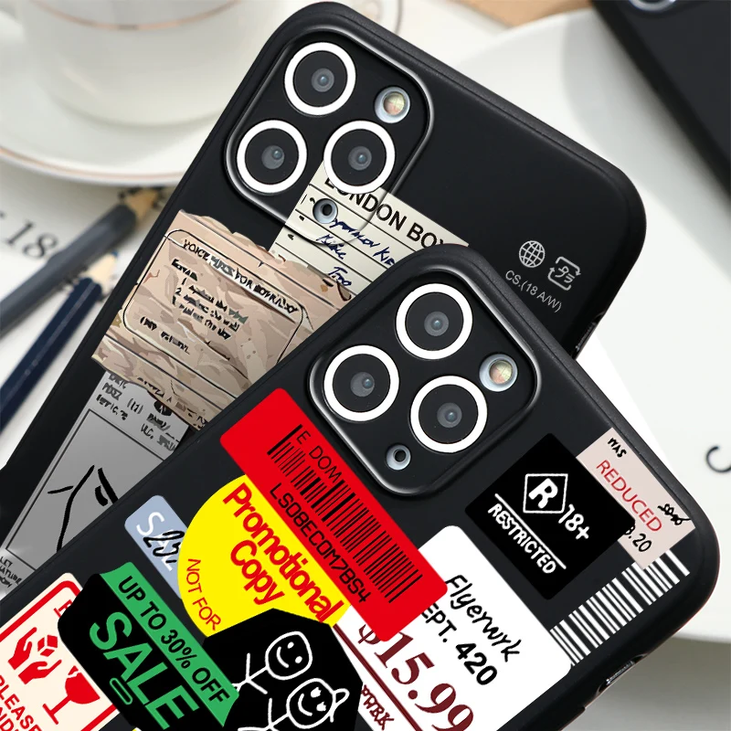 For black Case IPhone 12 11 Mini Pro XS Max SE 2020 X XS XR 6 6S 7 8 Plus Soft Cover Case for iPhone 14 13 12 Pro Max Case Cover