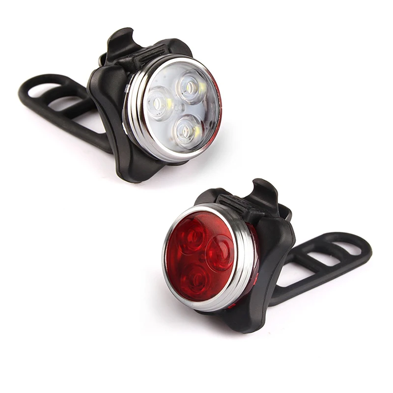 

LED Rechargeable Bike Light Set Headlight Taillight Combinations USB Bike Light
