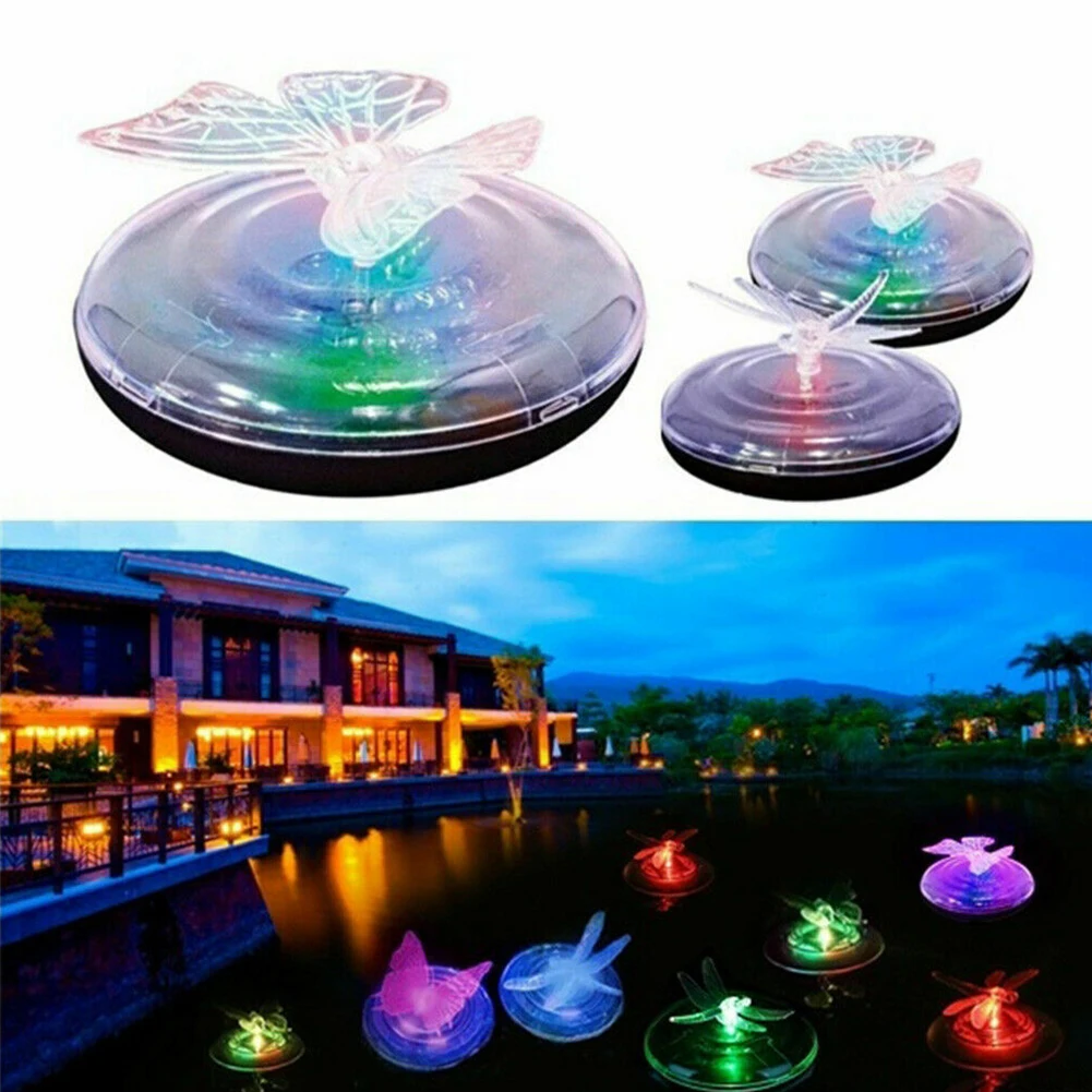 

Garden Pool Led Beautiful Floating Light Pond Solar Powered Waterproof Decoration Butterfly Dragonfly Lawn Landscape Outdoor