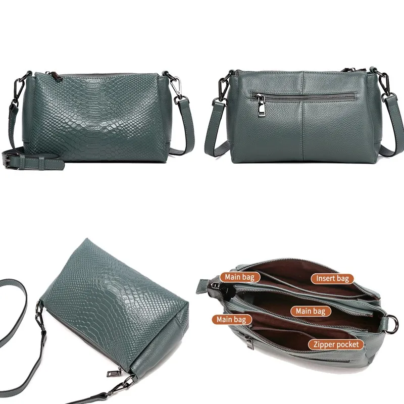 

Serpentine Pattern Women Leather Bag Small Female Crossbody Bag Soft Genuine Leather Lady Handbag Brand Designer Women Totes