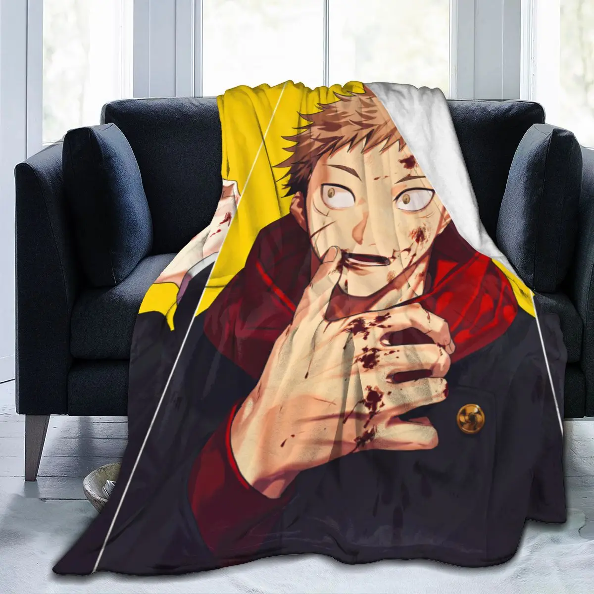 

Anime Jujutsu Kaisen 3D printing printed blanket bedspread blanket retro bedding square picnic wool soft blanket