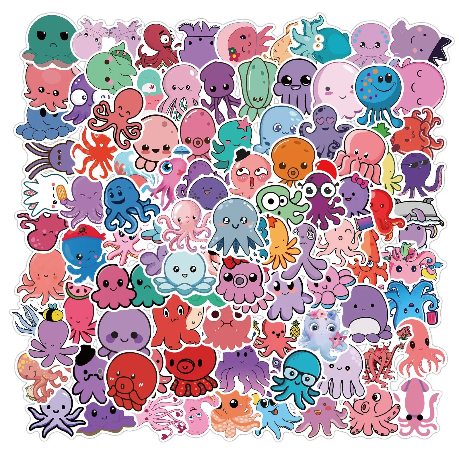 

10/50/100PCS Anime Octopus Stickers Cute Cool Cartoon Animal Funny Stickers for Kids Toys DIY Scrapbook Toys Decoration Sticker