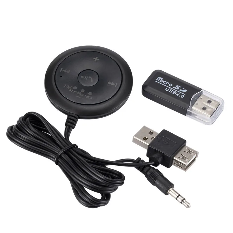 

Автомобильный FM-приемник и адаптер для беспроводного передатчика для автомобильного стерео FM-радио HNew Ands-free Call Support AUX USB с микрофоном