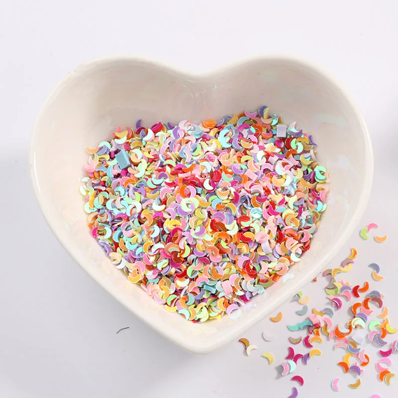 Пайетки в форме Луны 3 мм для поделок аксессуары маникюра пайетки блестки