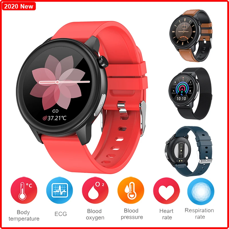 

Smart Watch Men Blood Oxygen Temperature ECG PPG Respiratory Rate Blood Pressure Monitor Fitness Tracker Bracelet For Android
