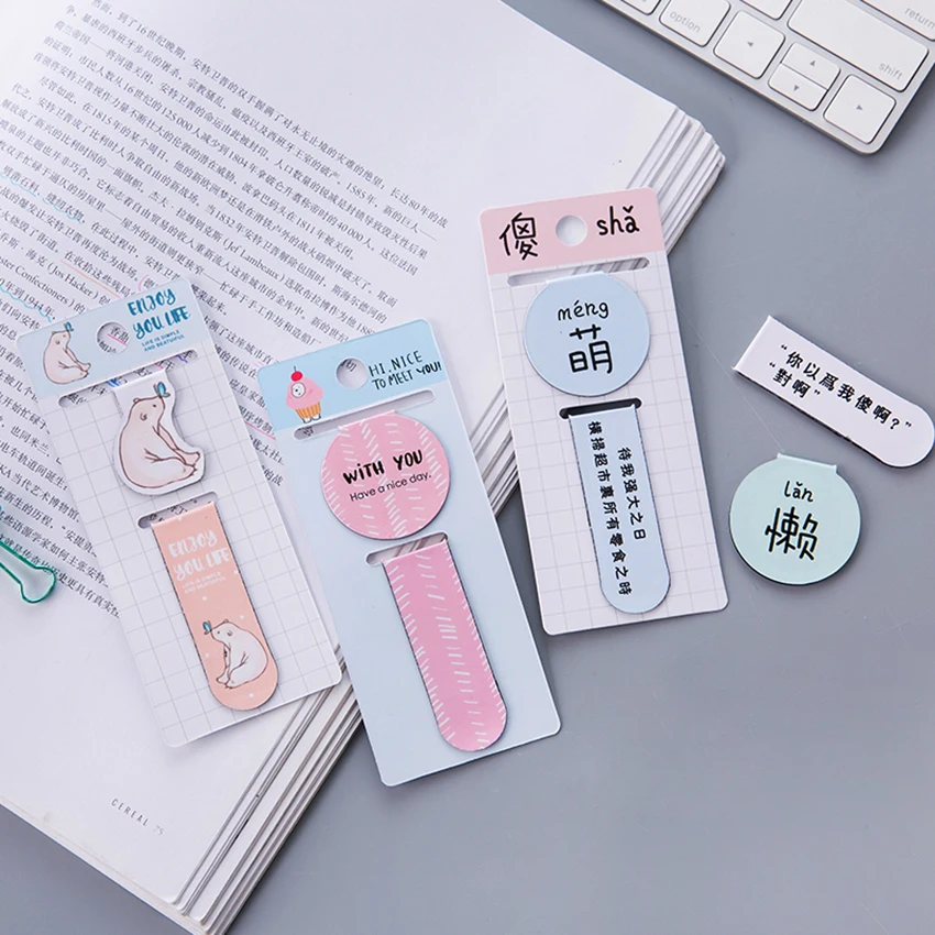 Kawaii магнитная закладка с рисунками из мультфильмов канцелярские принадлежности