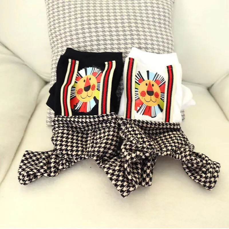 Одежда для домашних животных с принтом &quotгусиные лапки&quot и бархатные брюки