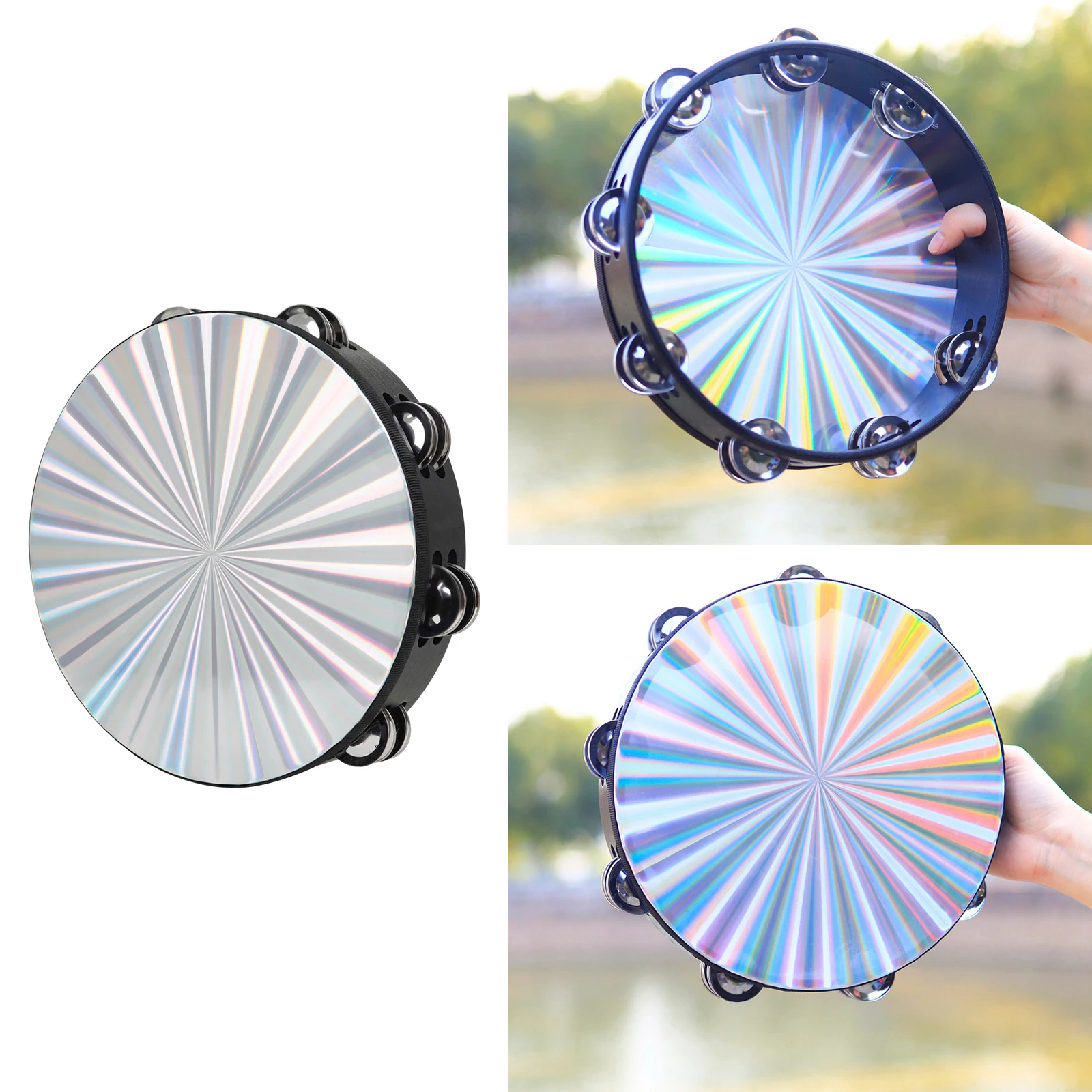 

10" Tambourine Radiant for Capoeira Pandeiro Drum Samba Brasil Timbrel Cajon