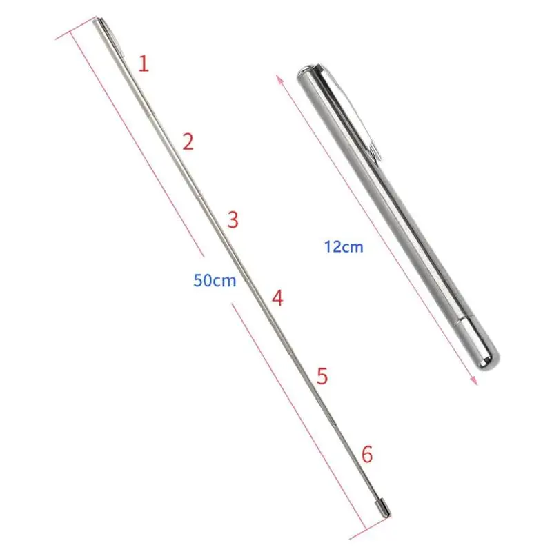 6 секций Сталь телескопическая шариковая ручка с учительский лазерный указатель