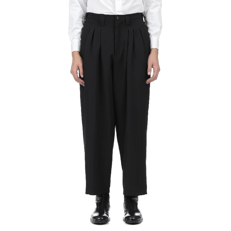 Мужские повседневные брюки темно-черные свободные подиумная мода большой размер