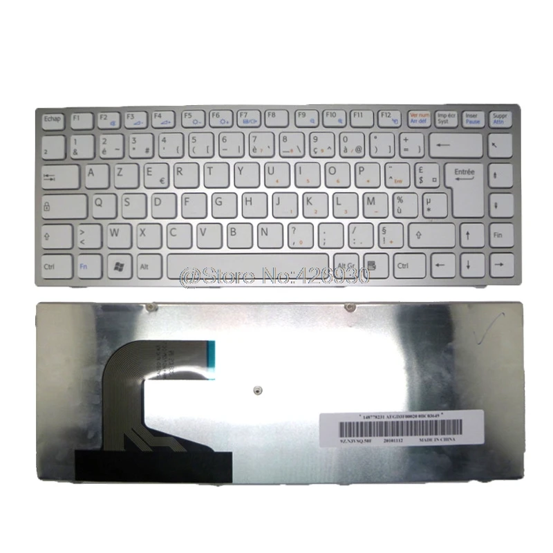 

Ноутбук FR Клавиатура для SONY VAIO VPC-S VPCS VPCS1 9Z.N3VSQ.50F 148778231 AEGD3F00020 Французский FR белый с серебряной рамкой Новинка